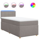 vidaXL Sommier à lattes de lit avec matelas Taupe 90x200 cm Tissu