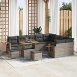 vidaXL Ensemble de canapé de jardin 12 Pièces Gris 90 x 55 x 71 cm