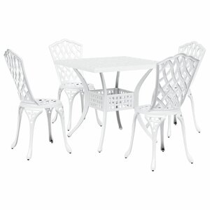 vidaXL Ensemble de tables de jardin 5 Pièces Blanc 80 x 80 x 75 cm