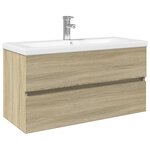 vidaXL Ensemble de meubles de bain 2Pièces céramique et bois d'ingénierie