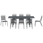 Ensemble de salle à manger de jardin vidaXL 9 pièces gris anthracite