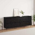 vidaXL Buffets 3 Pièces Chêne noir 180 x 35 x 70 cm Bois d'ingénierie