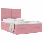 vidaXL Lit avec rangement et matelas Rose 140 x 190 cm Velours