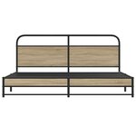 vidaXL Cadre de lit en métal sans matelas chêne fumé 200x200 cm
