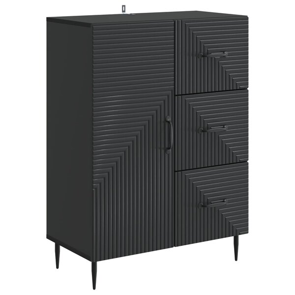 vidaXL Buffet avec tiroir Noir 66 x 34 5 x 89 5 cm Bois d'ingénierie