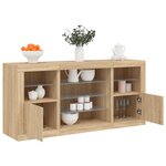 vidaXL Buffet avec lumières LED chêne sonoma 142 5x37x67 cm