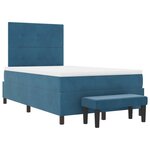 vidaXL Lit à ressorts avec matelas Bleu foncé 120 x 190 cm Velours