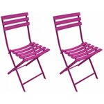 Chaise pliante en acier nonza (lot de 2) framboise