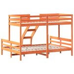 vidaXL Lit superposé sans matelas 80x200/140x200 cm bois massif