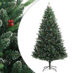 vidaXL Sapin de Noël artificiel à charnières avec baies rouges 240 cm