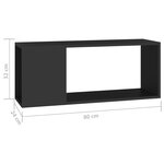 vidaXL Meuble TV Noir 80x24x32 cm Bois d'ingénierie