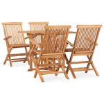 vidaXL Ensemble à manger d'extérieur pliable 5 Pièces Bois solide de teck