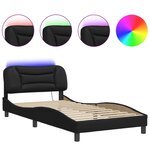vidaXL Cadre de lit avec LED sans matelas noir 100x200 cm