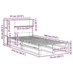 vidaXL Lit bibliothèque sans matelas blanc 75x190 cm bois massif
