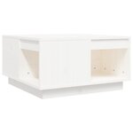 vidaXL Table basse Blanc 60x61x32 5 cm Bois massif de pin