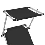 vidaXL Chaises longues pliables et toit lot de 2 Aluminium textilène