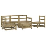 vidaXL Salon de jardin 6 Pièces bois de pin imprégné