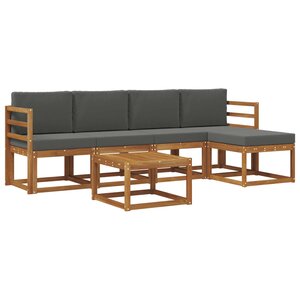 vidaXL Ensemble de canapés d'extérieur 6 pc Naturel et Anthracite