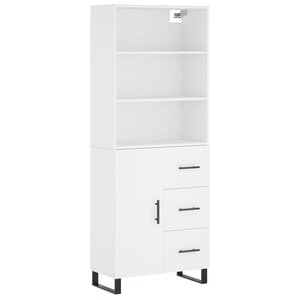 vidaXL Buffet haut Blanc 69 5x34x180 cm Bois d'ingénierie