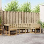 vidaXL Ensemble de canapés d'extérieur 7 Pièces Blanc et Beige