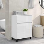 vidaXL Unité de vanité de salle de bain Blanc brillant 60 x 35 x 80 cm