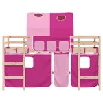 vidaXL Lit mezzanine enfants avec tunnel sans matelas rose 80x200 cm