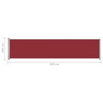 Vidaxl auvent latéral rétractable de patio 140x600 cm rouge
