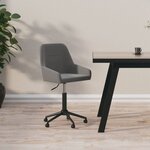 Vidaxl chaise pivotante de salle à manger gris foncé velours