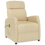 vidaXL Fauteuil de massage Crème Tissu