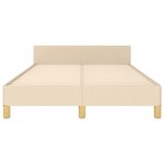 vidaXL Cadre de lit avec tête de lit crème 120x190 cm tissu