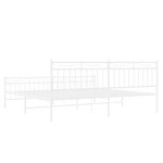 vidaXL Cadre de lit métal sans matelas et pied de lit blanc 193x203 cm