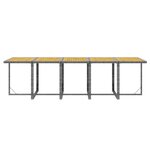 vidaXL Ensemble à manger de jardin coussins 15 Pièces Résine tressée Gris