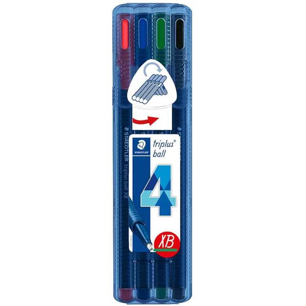 Etui de 4 Stylo à bille triplus ball 437 XB Pointe Large STAEDTLER