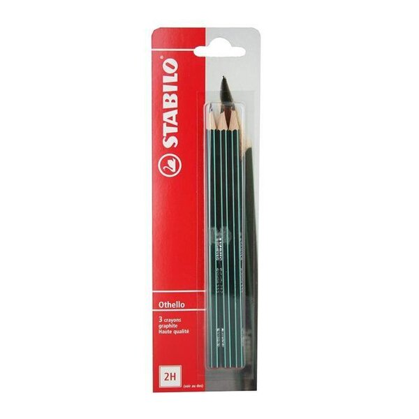 Lot de 3 Crayons papier Graphite Othello Héxagonal 2H STABILO