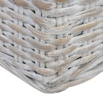 Vidaxl canapé à 3 places avec coussins gris rotin naturel