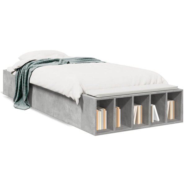 vidaXL Cadre de lit sans matelas gris béton 90x200 cm