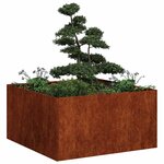 vidaXL Jardinière rouillé 80x80x40 cm acier inoxydable