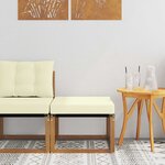 vidaXL Pouf d'Extérieur Bois d'acacia massif et tissu Textilène