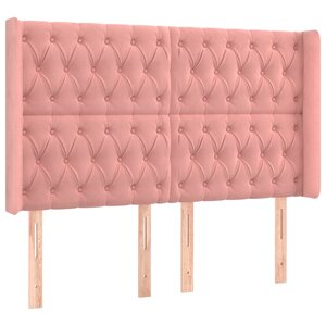 vidaXL Tête de lit avec oreilles Rose 163x16x118/128 cm Velours