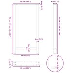 vidaXL Pieds de table de bar Blanc 2 pièces 60 x (110-111) cm Acier