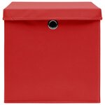 vidaXL Boîtes de rangement avec couvercles 4 Pièces 28x28x28 cm Rouge