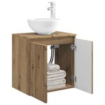 vidaXL Vanité de lavabo mural Chêne artisanal 49 5 x 41 x 64 5 cm