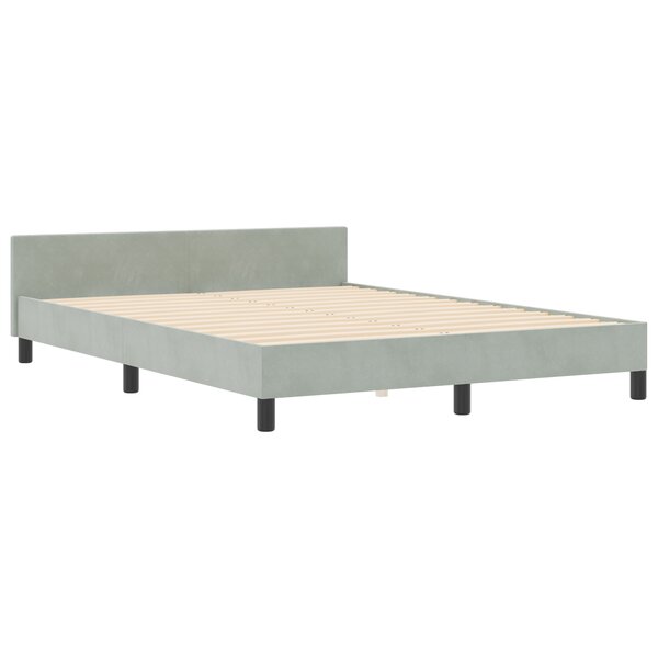 Lit vidaXL Gris clair 140x190 cm en Velours