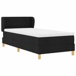 vidaXL Lit à Ressorts avec Matelas Crème 90x200 cm Tissu Noir