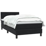 vidaXL Sommier à lattes de lit avec matelas noir 80x210 cm velours