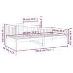 vidaXL Lit de jour sans matelas blanc 90x190 cm bois de pin massif