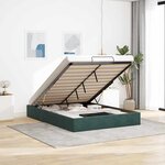 vidaXL Cadre de lit ottoman sans matelas vert foncé 140x190 cm velours