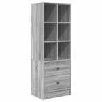 vidaXL Bureau avec rangement 2 Pièces Sonoma gris 70 x 40 x 76 cm
