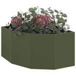 vidaXL Jardinière d'Angle Vert olive 60 x 60 x 35 cm Acier