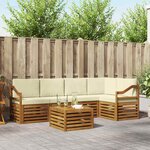 vidaXL Ensemble de canapé d'angle avec coussin 6 Pièces Naturel et Crème
